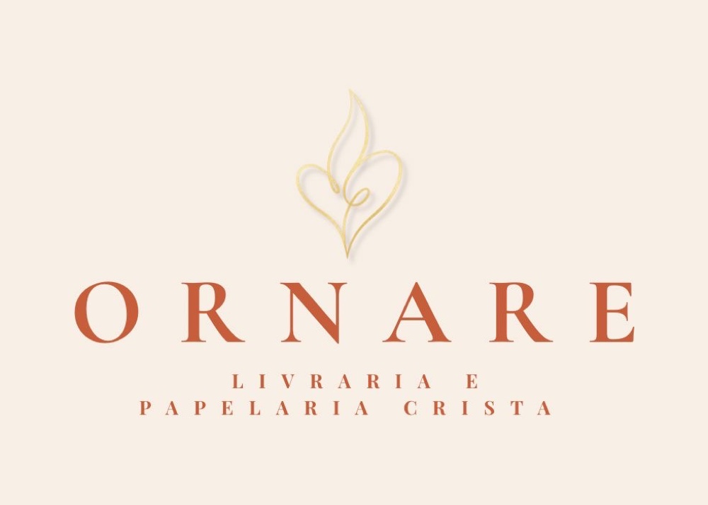 Marca da Ornare Ateliê: um coração desenhado em traço contínuo cuja ponta superior vira uma chama, em dourado, sobre o nome ORNARE em terracota.